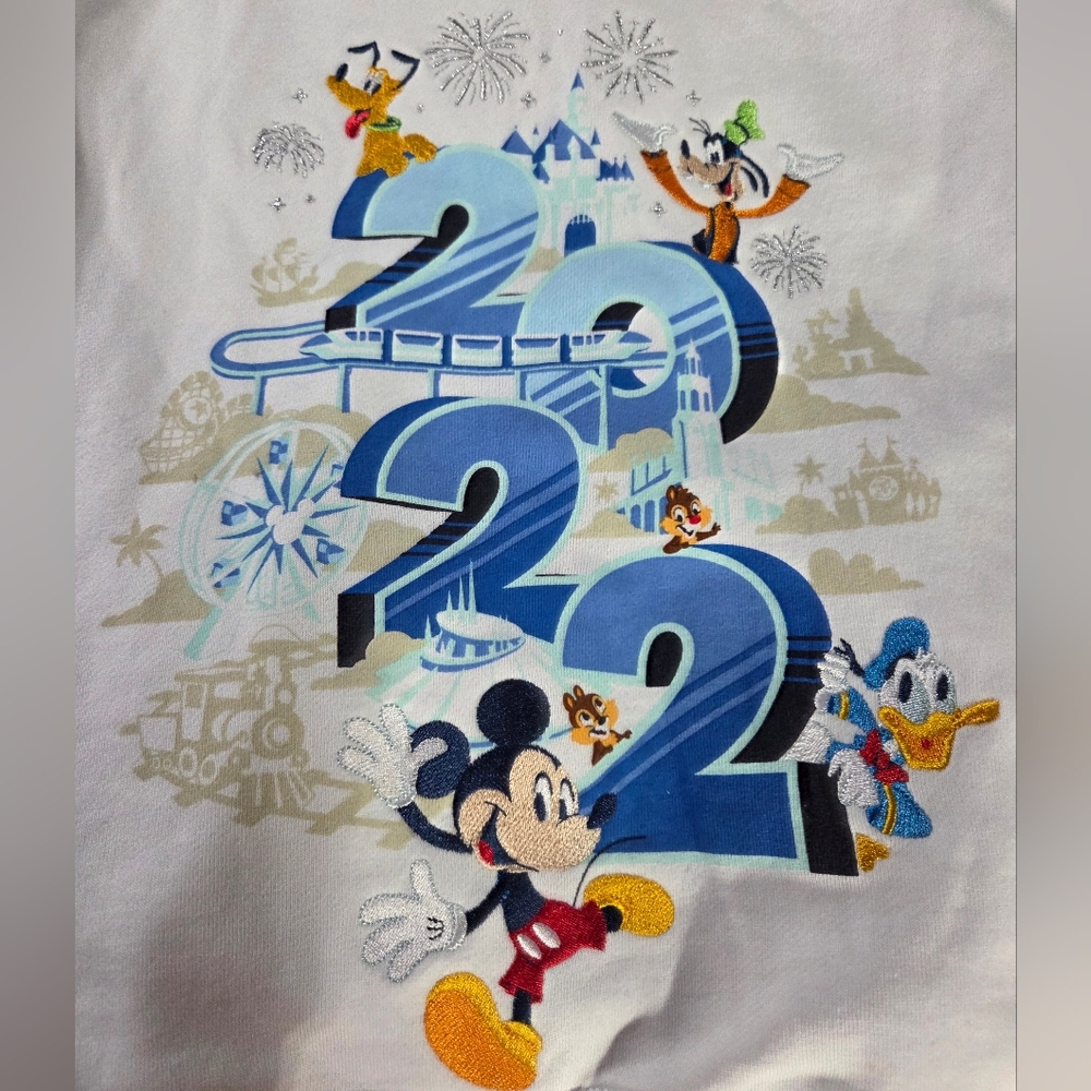 2022 DisneyLand Resort Mickey Mouse and Friends Hoodie Size L Embroidered - Picture 2 of 11